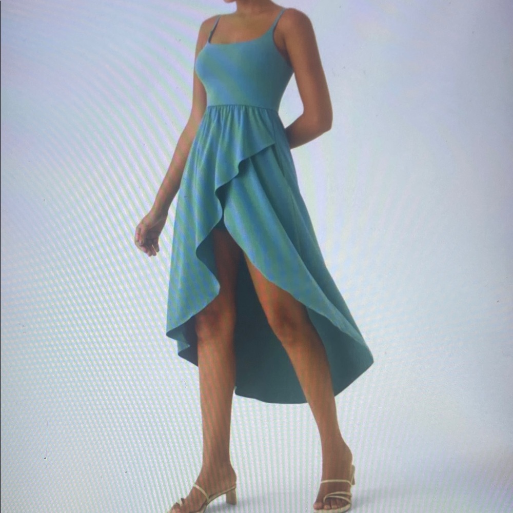 XLARGE.  HALARA BACKLESS HIGH LOW 2 PIECE FLOWY MIDI DRESS